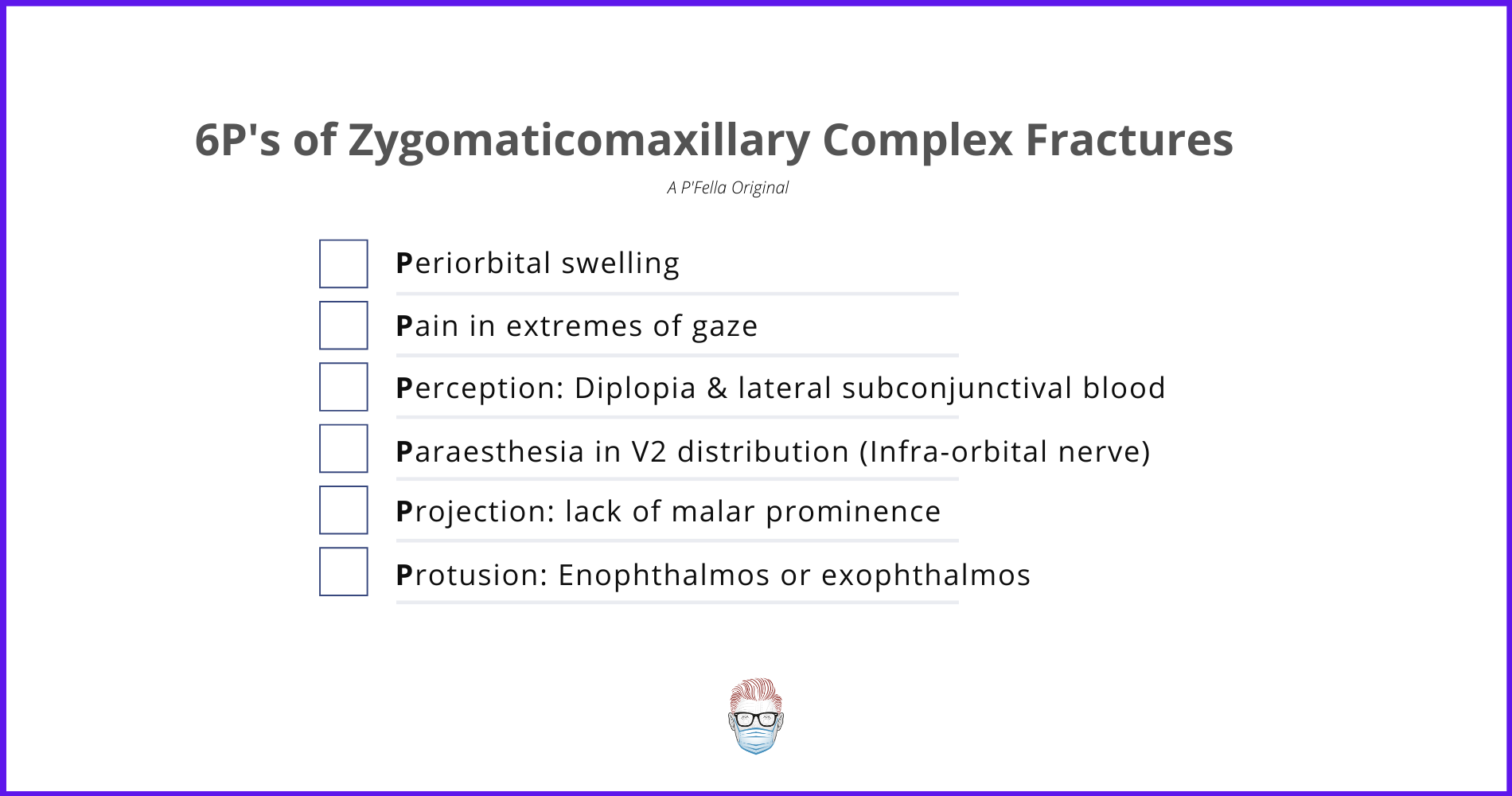 mnemonic for facial fractures, ZMC fracture, memory hook