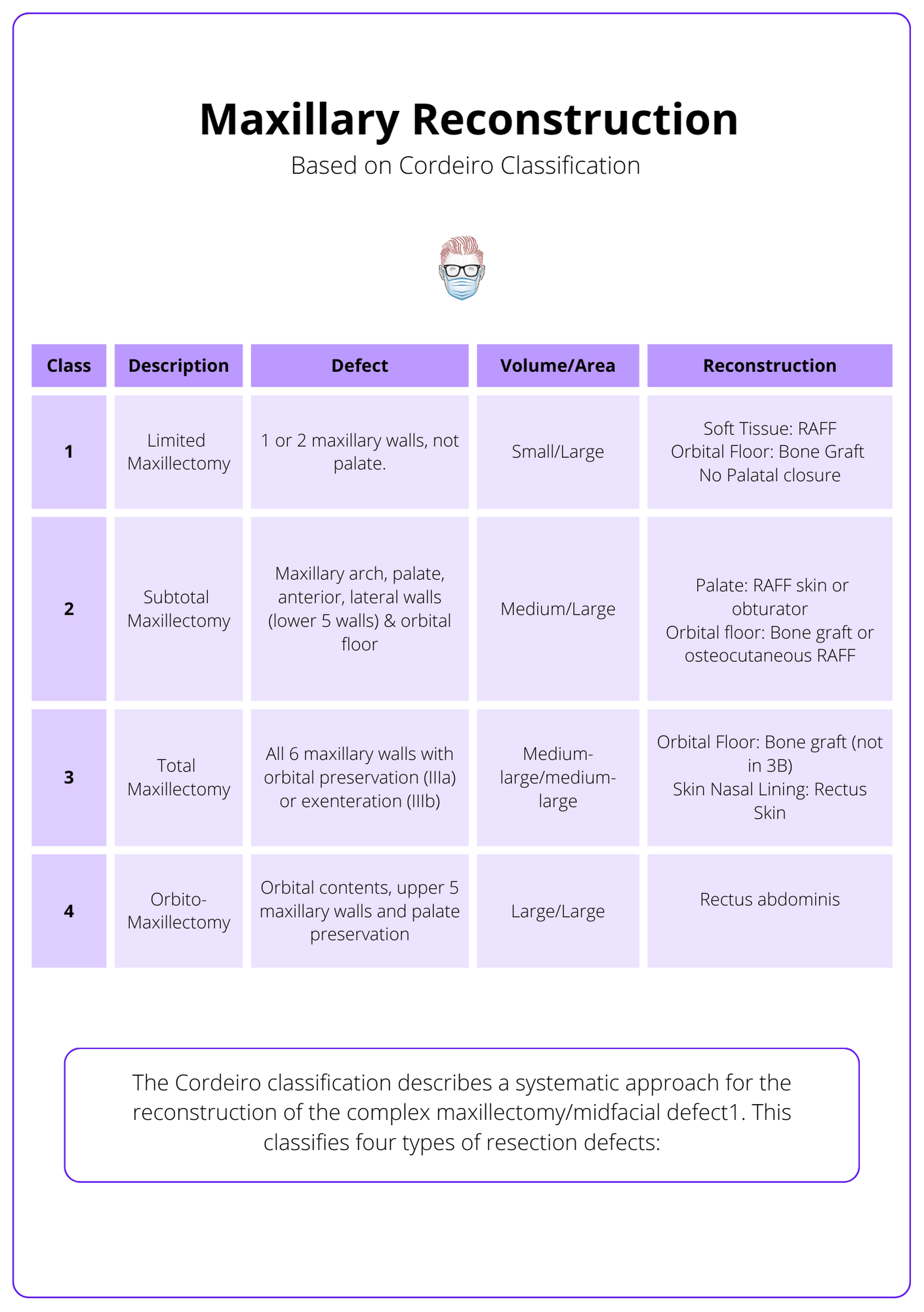 Maxillary Reconstruction - Cordeiro Classification, Maxillary classifications, anatomy of the maxilla, Surgical processes