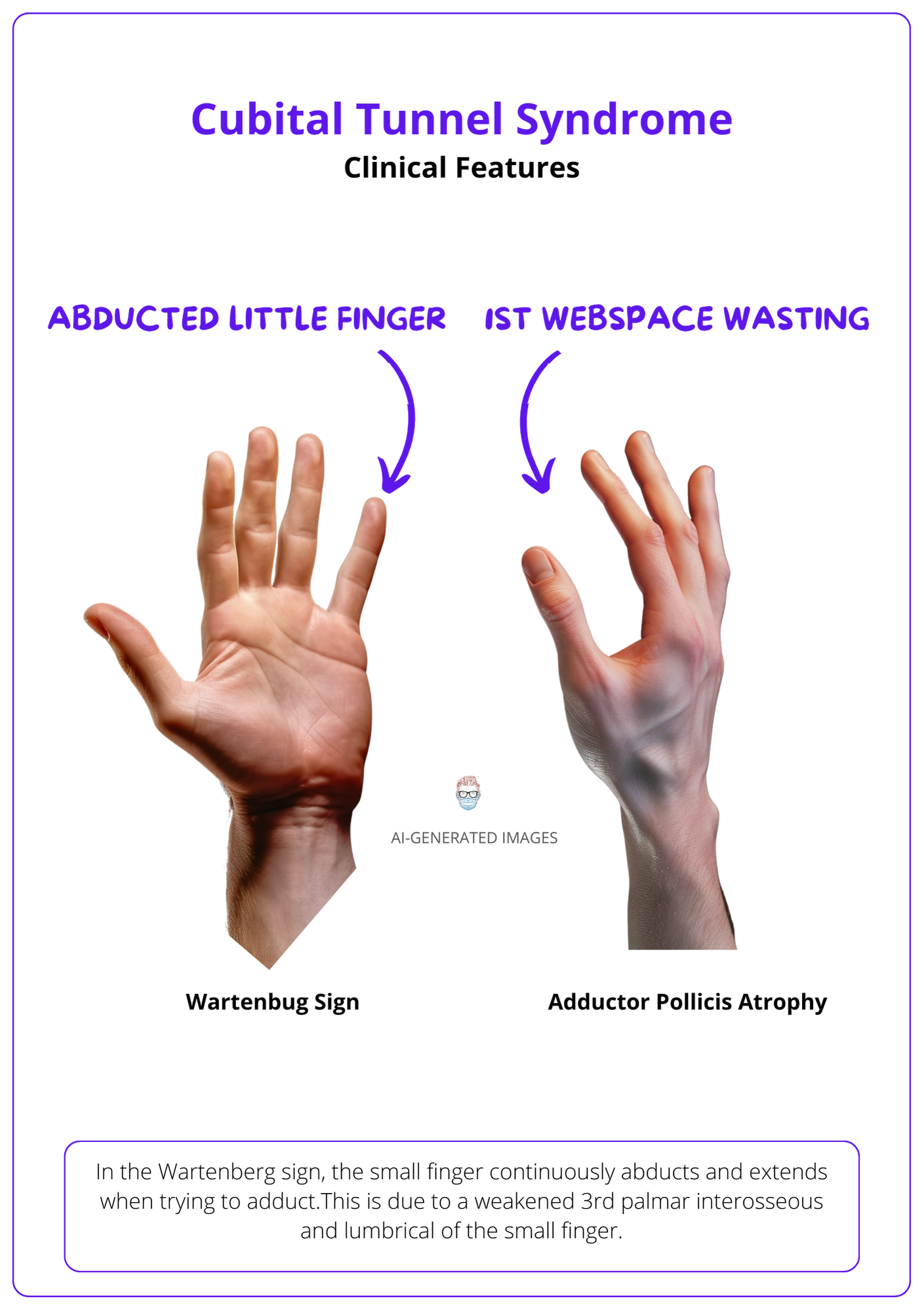 This image shows the Clinical Features for cubital tunnel syndrome on Inspection